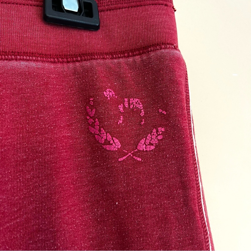 RARE Vintage PINK Joggers Faded Red with Patches and White Piping Size M - Picture 7 of 12